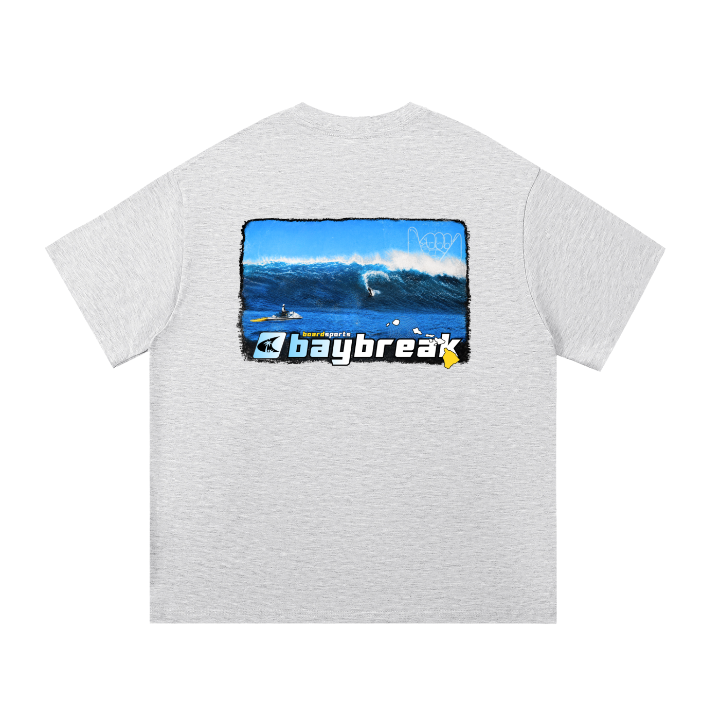 Y2K Hawaii Surf Collection – White Gray T-Shirt
